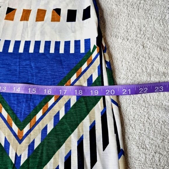 Olive Tree Jersey Knit Boho Colorful Geometric Print Pull On Wide Leg Pants - Picture 10 of 12